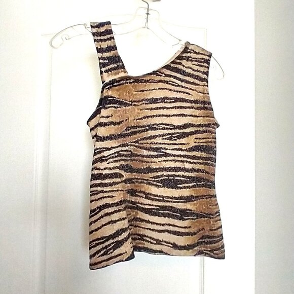 CACHE - Tiger Stripe Shimmer Tank - M - Picture 1 of 4
